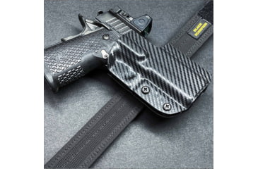 Image of Black Scorpion Outdoor Gear Pro IDPA Competition OWB Holster, Staccato XC, Right Hand, Carbon Fiber, HC03-IDPA-STACCATOXC-CFRH