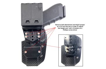 Image of Black Scorpion Outdoor Gear Pro USPSA Competition Holster, Right Hand, CZ Shadow 2, 4.89in Barrel, 1.5 - 1.75in Belts, Kydex, Carbon Fiber, HC04-USPSA-SHADOWIICFRH