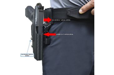 Image of Black Scorpion Outdoor Gear Pro USPSA Competition Holster, Right Hand, GLOCK 17/ 19/ 19X/ 22/ 45, 4.02 - 4.49in Barrel, 1.5 - 1.75in Belts, Kydex, Carbon Fiber, HC04-USPSA-GL17CFRH