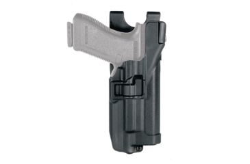 Image of BlackHawk BHP Level 3 Serpa Light Bearing Duty Holster Matte Black Left Hand For 1911 Government Style With Or Without Rails