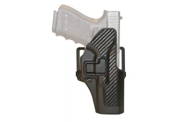 Image of BlackHawk CQC SERPA Beltloop/Paddle Holster, Right Hand, Carbon Black - Fits Glock 17/22 /31 - 410000BK-R