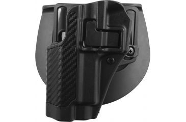 Image of BlackHawk CQC SERPA Beltloop/Paddle Holster, Left  Carbon Black 410006BKL