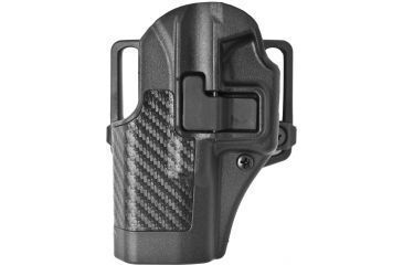 Image of BlackHawk CQC SERPA Beltloop/Paddle Holster, Left Hand, Carbon Black - Fits Glock 19/23/32 - 410002BK-L