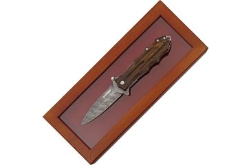 Image of Blackhawk MOD SFK Special Edit Folding Knife,3.875in,Damascus Steel Dagger Style Blade,Brown Ziricote Wood Handle BB00786