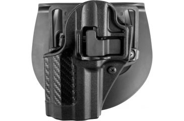 Image of Blackhawk SERPA CQC Belt Loop/Paddle Active Retention Holster, Left Hand, Carbon Black, H&amp;K P-30, 410017BK-L