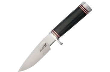 Image of Blackjack Classic Model 124 Black Canvas Fixed Blade Knife, 7in, A2 Tool Steel, Drop Point, Black, Canvas Micarta Handle BCB124BM