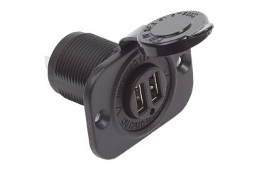 Image of Blue Sea Systems 12VDC Sckt 2 USB Charger 5V 2.1A, Black BS-1016