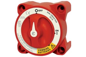 Image of Blue Sea Systems E Ser. Batt Sw, 2 Ckt on-Off-Both, Red BS-5511E