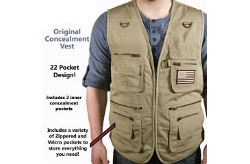 Image of Blue Stone Safety Khaki Concealment Vest, Tan, Medium C567-002