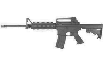 Image of Blueguns Colt M4 Training Guns, Not Weighted, No Light/Laser Attachment, Rifle, Black, Closed Stock, Fwd Rail, FSM4RCSB