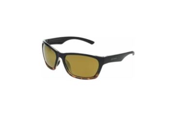Image of Body Glove Vapor 1902 Sunglasses, Shiny Black to Brown Demi Fade Frame, Smoke with Gold Mirror Polarized Lenses 10249095.QTS