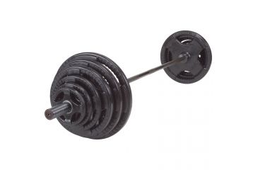Image of Body Solid 300Lb Rubber Grip Oly Set, W Chrome Bar OSR300s