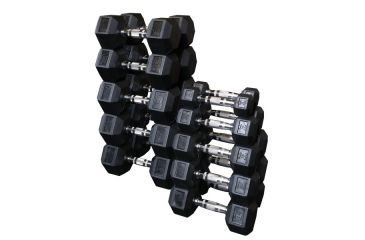 Image of Body Solid Rubber Heex Dumbells 5-50Lbs SDRS550