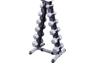 Image of Body Solid Vertical Dumbell Rack W/5-30Lb Chrome Handled Rubber Hex Dumbells, GDR44-RFWS