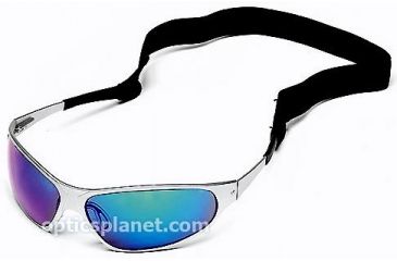 Image of Body Specs Baruffaldi Series String Sunglasses with Aluminum Frame and Larger Blue Mirror/Grey Lens