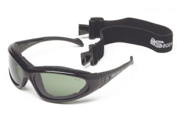 Image of Body Specs Cups II Extreme Sport Goggle, Metallic Black Frame, Grey, Clear, Yellow Lens BSG-3-MATT-BLK-13