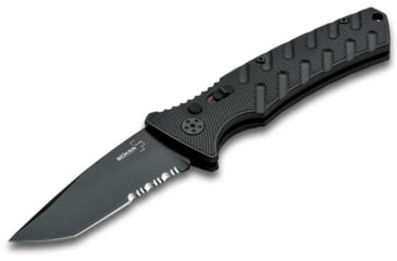 Image of Boker 01Bo458 Plus Strike Auto Pocket 3.35 Tanto Serrated Black D2 Blade Aluminum Handle