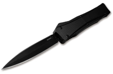 Image of Boker USA Dagger Automatic Folding Knife, 3.39in, D2 Steel, Double Edge Blade, Aluminum Black Handle, 06EX244