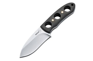 Image of Boker Fitz Neck Knife, Black Carbon Fiber Handle, Plain w/Sheath, NO B-02BO278
