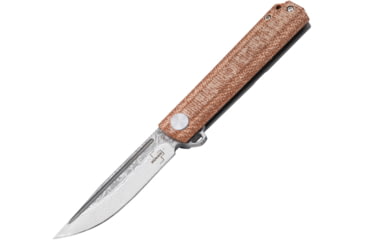 Image of Boker Plus Cataclyst Flipjoint Damast Folding Knife, 2.75 in, Damascus Steel, Clip Point Blade, Micarta Natural Handle, 01BO479DAM