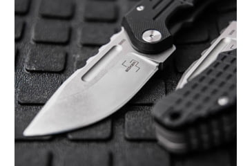 Image of Boker Plus Davlin Drop Folding Knife by Midgards Messer, 2.88in, Stonewash D2 Tool Steel, Drop Point Blade, G10 Black Handle, 01BO548