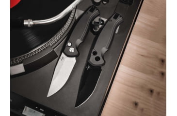 Image of Boker Plus Karakurt Automatic Folding Knife, 3.07in, 154CM, Uncoated Blade, Aluminum Black Handle, 01BO363