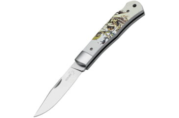 Image of Boker Plus Lockback Frazetta Folding Knife, 3.75in Satin 440C SS Clip Point Blade, Aluminum Handle, SS Bolster, Frank FrazettaS Ghoul Queen Handle Artwork, 01BO653