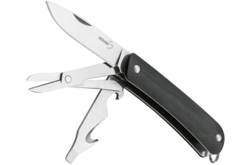 Image of Boker Plus Mini Tech Tool 4 Slip Joint Folding Knife, 2in Satin 12C27 Sandvik SS Blade, Black G10 Handle, Black, 01BO873