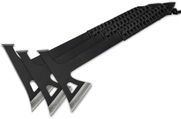 Image of Boker Plus Mohican Tomahawk Set, 11in Overall, 5.25in Black 3Cr13 Stainless Axe Head w/ 2.38in Cutting Edge, Black Cord Wrapped Handle, Nylon Belt Sheath, 09BO330