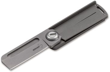 Image of USED Boker Plus Rocket Folding Knives Darriel Caston, 1.7in, 9Cr13CoMoV, Straight Edge, Titanium, Grey, 01BO264, EDEMO1
