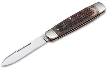 Image of Boker Solingen Cattle Bone Folding Knife, 3.23in, N690, Bone, Nickel Silver Brown Handle, 112910