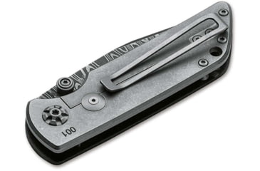 Image of Boker Solingen M4 Sherman Damast Folding Knife, 3.03 in, Damascus, Clip Point Blade, Micarta, Black Handle, 110662DAM