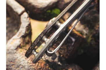 Image of Boker Solingen M4 Sherman Damast Folding Knife, 3.03 in, Damascus, Clip Point Blade, Micarta, Black Handle, 110662DAM