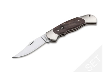 Image of Boker Solingen Optima Walnut Set I Folding Knife, 3.23in, 4034, Nickel Silver, Walnut Wood Brown Handle, 113113