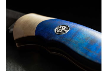Image of Boker Solingen Scout Solingen Folding Knife, 2.83in, C75, Brass, Chestnut Wood Blue Handle, 112099