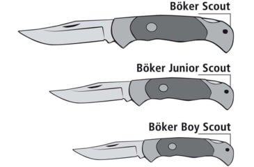 Image of Boker Solingen Scout Solingen Folding Knife, 2.83in, C75, Brass, Chestnut Wood Blue Handle, 112099