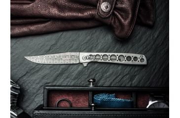 Image of Boker Urban Trapper Damascus Folding Knife, 3.4in, Damascus, Titanium, Uncoated, Grey, 01BO739DAM