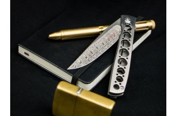Image of Boker Urban Trapper Damascus Folding Knife, 3.4in, Damascus, Titanium, Uncoated, Grey, 01BO739DAM