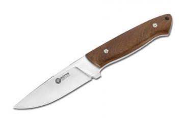 Image of Boker USA Arbolito El Trampero Fixed Blade Knife, Guyacan Wood Handle w/ Leather Sheath 02BA575G