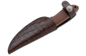 Image of Boker Arbolito Pine Creek Fixed Blade Knife, 3.63 in, T6MoV, Guayacan Ebony Wood, Brown, w/ Sheath 02BA701G