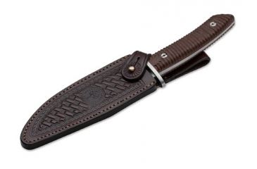 Image of Boker USA Arbolito Esculta Ebony Fixed Blade Knife,5.75in N695 Steel,Grooved Guayacan Ebony Scales 02BA593W