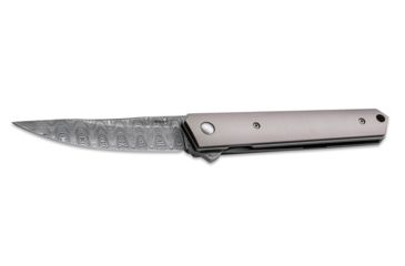 Image of Boker USA Kwaiken Damascus Folding Knife,3.5in,Damascus Steel,Standard Edge,Gray,Titanium Handle, 01BO297DAM
