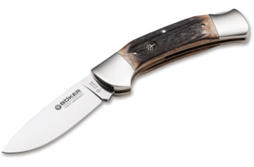 Image of Boker USA Stag Lock Blade W/Sheath Knife, Brown, Small, 114000