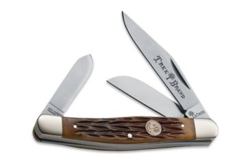 Image of Boker USA Traditional Series Stockman Folding Knife,Carbon Steel Blade,4in Closed,Jigged Brown Bone Handle,Clam Pack 110726C