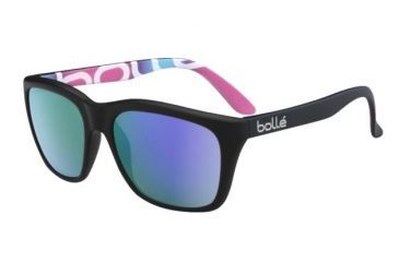 Image of Bolle 527 Sunglasses, Matte Black Frame, Blue Violet Oleo AR Lens, Polarized, 12051