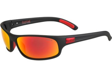 Image of Bolle Anaconda Progressive Prescription Sunglasses, Matte Black / Metal Red Frame, Polarized, 12447PR