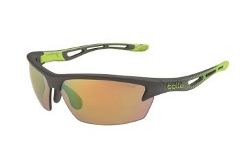 Image of Bolle Bolt Small Sunglasses, Smoke/Lime Frame, Photochromic, Modulator Brown Emerald Oleo AF Lens, 12092