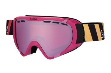 Image of Bolle Explorer Ski/Snowboard Goggles,Shiny Pink Stripes Frame,Vermillon Gun Lens 21353