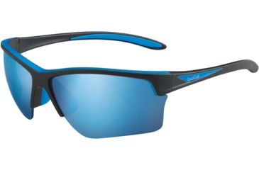 Image of Bolle Flash Progressive Prescription Sunglasses, Matte Black / Blue Frame, Polarized, 12211PR