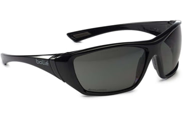 Image of Bolle Hustler Safety Glasses, Black Frame, Polarized Lens, 40150